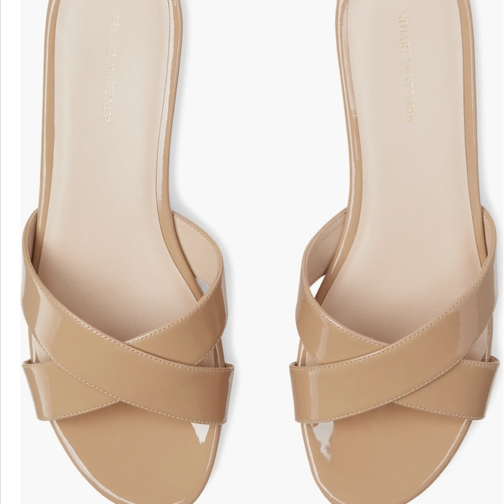 New Stuart Weitzman Avenue 65 Flatform Wedge Slide Sandal Size 8